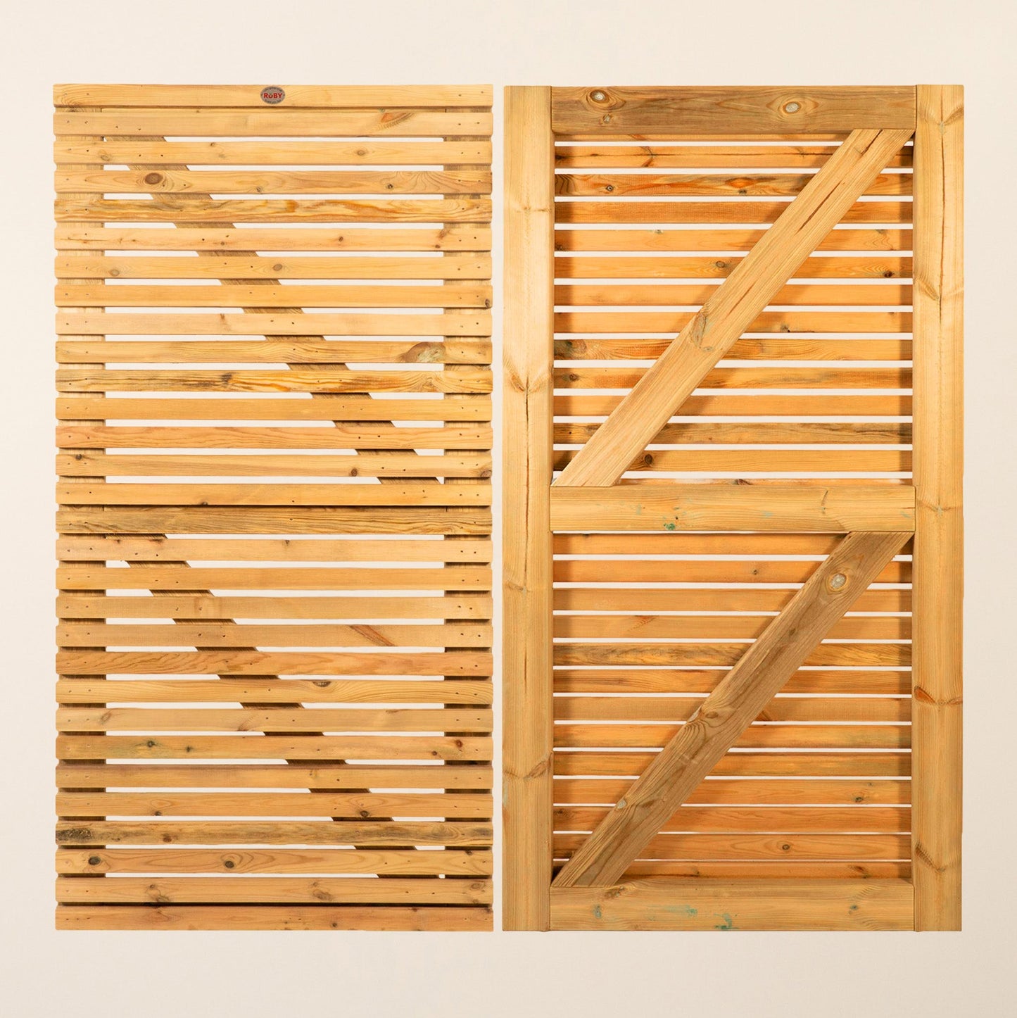 Redwood Slatted Gate Single