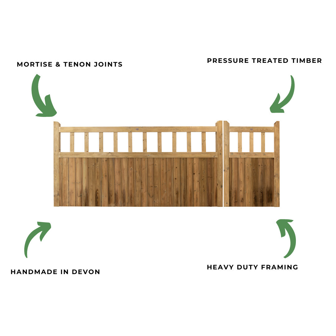 Cottage Mortise & Tenon 3/4 Split T&G Entrance Gate (Pair)