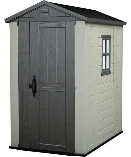 Keter 4’x6′ Factor Heavy Duty Plastic Garden Shed – Beige