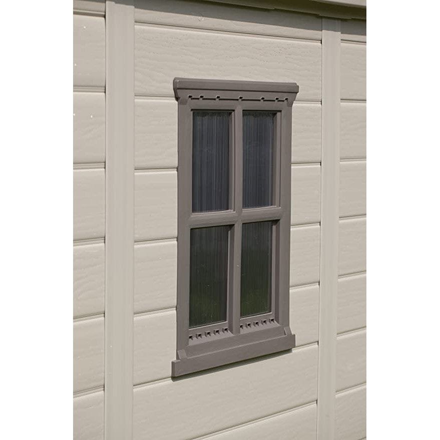 Keter 4’x6′ Factor Heavy Duty Plastic Garden Shed – Beige - Image 4