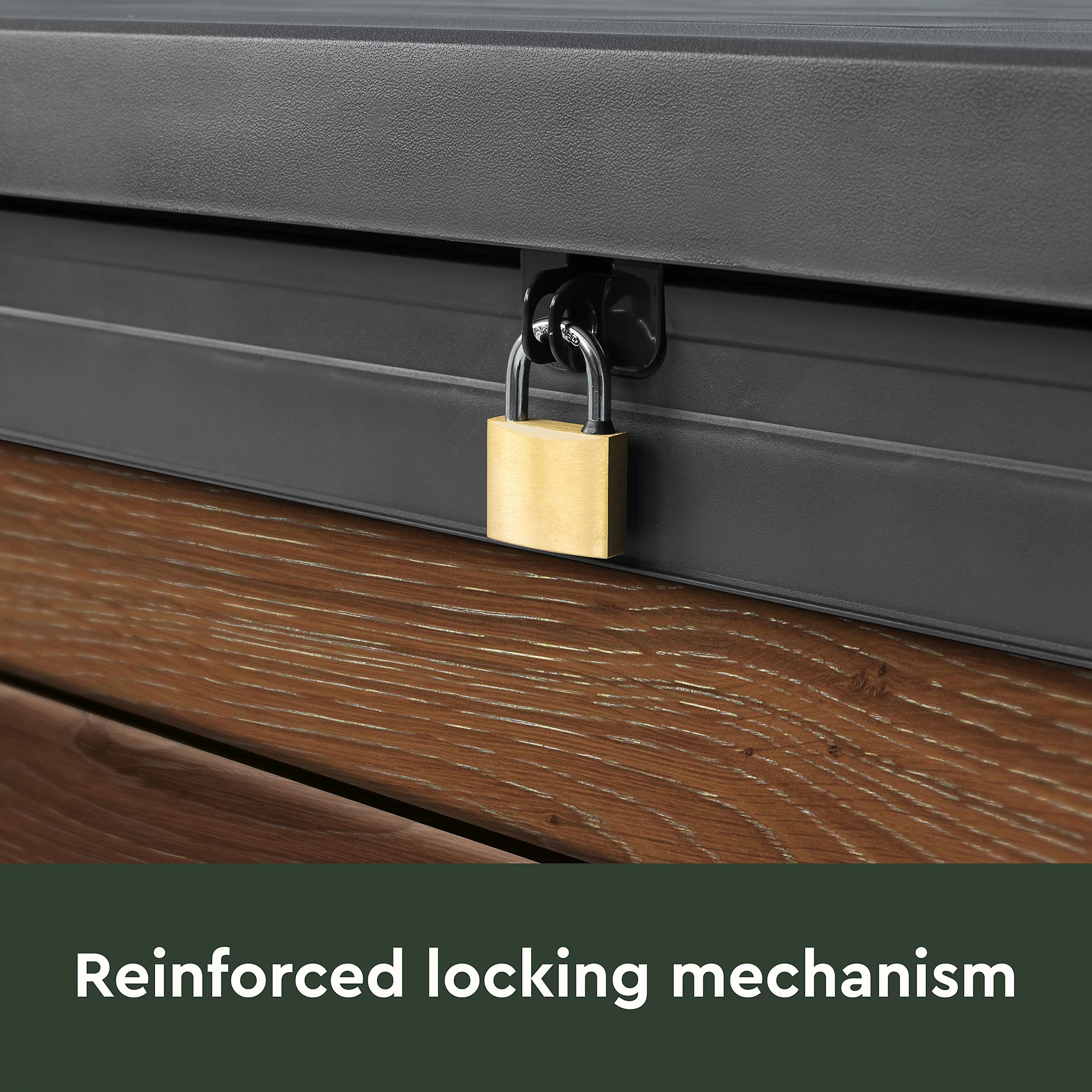 Keter Signature Decocoat Walnut 757L Garden storage box 900mm 1517mm - Image 3