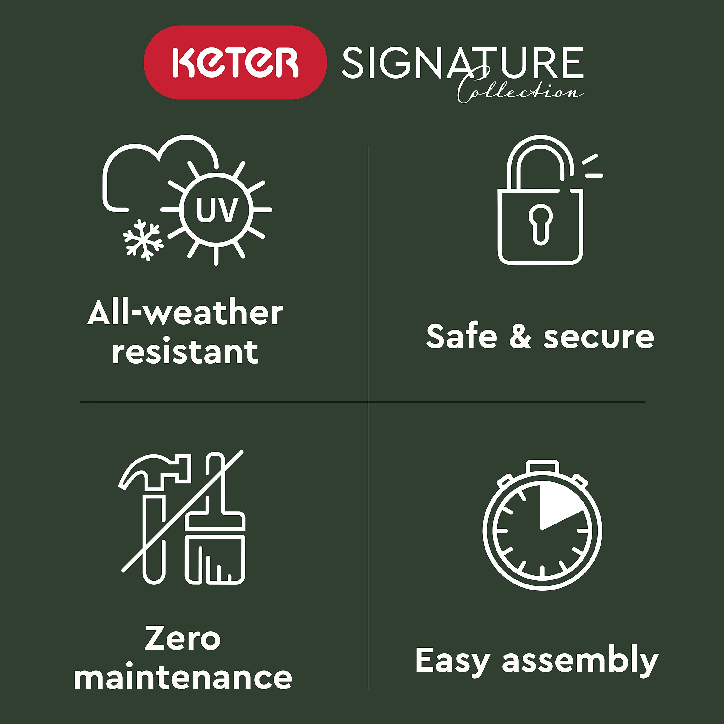 Keter Signature Decocoat Walnut 757L Garden storage box 900mm 1517mm - Image 5