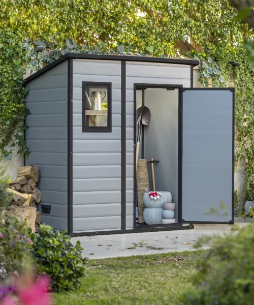 Klikstrom Senner 6×4 ft Pent Grey Shed with floor & 1 window