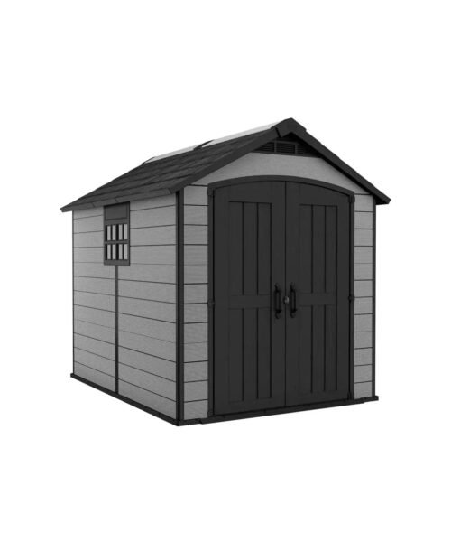 Keter 7.5’x9′ Premier Heavy Duty Plastic Shed – Grey